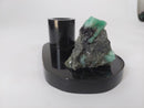 Porta-canetas em Esmeralda bruta com base de Biotita natural.