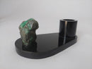Porta-canetas em Esmeralda bruta com base de Biotita natural.