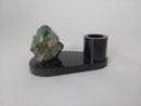Porta-canetas em Esmeralda bruta com base de Biotita natural.