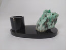 Porta-canetas em Esmeralda bruta com base de Biotina natural.
